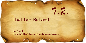 Thaller Roland névjegykártya